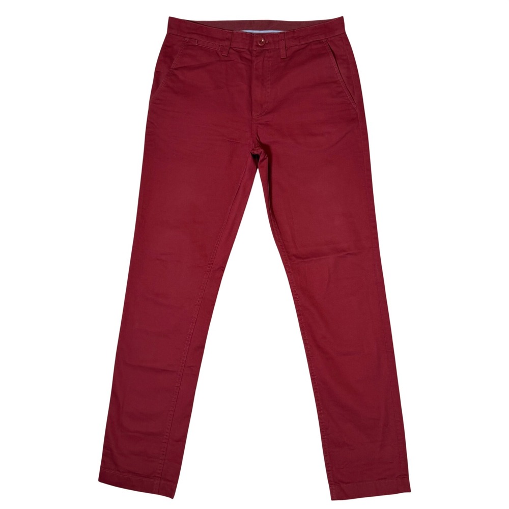 Fred Perry Chino Pants Men 30 Burgundy Maroon Slim Fit Cotton T8200